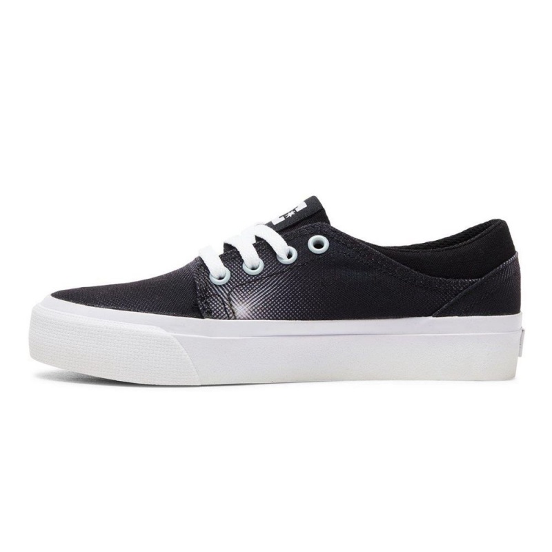 Zapatillas Skate DC Shoes Trase TX Niños Negras Blancas | GPDC-21803