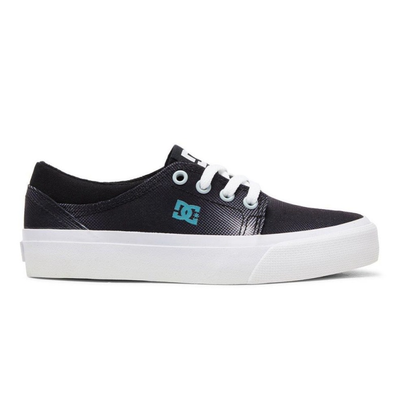 Zapatillas Skate DC Shoes Trase TX Niños Negras Blancas | GPDC-21803