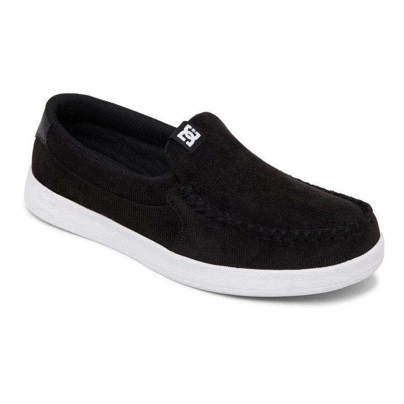 Zapatillas Skate DC Shoes Villain Hombre Negras Blancas | BQGC-89246